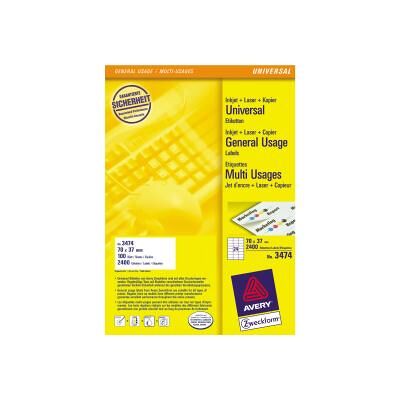 Zweckform Labels Avery 70 x 37mm White (3474) Zweckform Labels Avery 70 x 37mm White (3474)