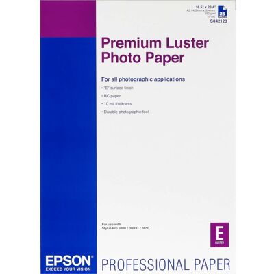 Epson Premium Luster Photo Paper A2 25 Sheet, 250g Epson Premium Luster Photo Paper A2 25 Sheet, 250g