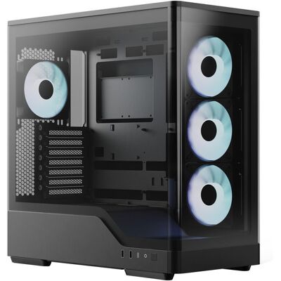Aerocool P500A-BK-v1 Black Mid-Tower Case with Dual Tempered Glass Panels Aerocool P500A-BK-v1 Black Mid-Tower Case with Dual Tempered Glass Panels