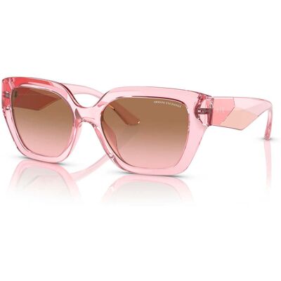 Giorgio Armani Exchange Women's Sunglasses AX4125SU83391 with Pink Injected Frame, Lens/Bridge/Temple Dimensions 54/17/140 mm Giorgio Armani Exchange Women's Sunglasses AX4125SU83391 with Pink Injected Frame, Lens/Bridge/Temple Dimensions 54/17/140 mm