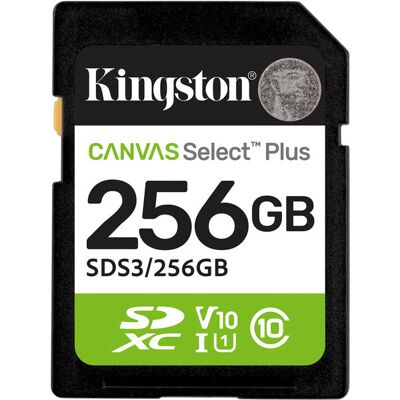 Kingston Canvas Select Plus 256 GB SDXC (UHS-I U1, Class 10, V10) Kingston Canvas Select Plus 256 GB SDXC (UHS-I U1, Class 10, V10)