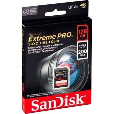 SanDisk Extreme Pro SDXC 128GB UHS-I C10 U3 V30 SanDisk Extreme Pro SDXC 128GB UHS-I C10 U3 V30