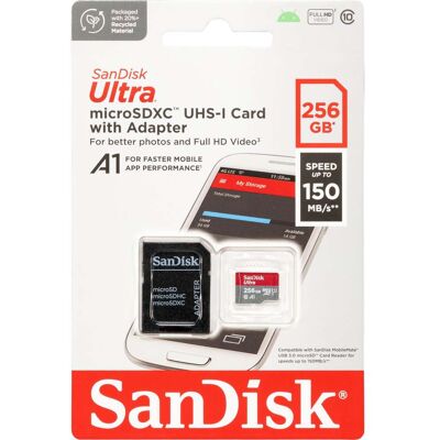 SanDisk Ultra microSDXC A1 256GB 150MB/s Adapt. SanDisk Ultra microSDXC A1 256GB 150MB/s Adapt.