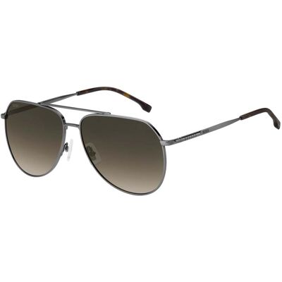 BOSS1447SKJ1G Boss Man Sunglasses, Metal Frame, Lens/Bridge/Temple Sizes 61/17/145 mm, Grey Color, Black Details, 100% UV Protection BOSS1447SKJ1G Boss Man Sunglasses, Metal Frame, Lens/Bridge/Temple Sizes 61/17/145 mm, Grey Color, Black Details, 100% UV Protection