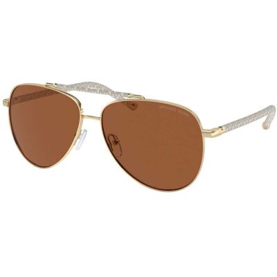 Michael Kors Women's Sunglasses MK1146-101473, Metal Frame, Gold, Lens/Bridge/Temple Measurements: 53/13/140 mm, Brown Lenses, Category 3, 100% UV Protection Michael Kors Women's Sunglasses MK1146-101473, Metal Frame, Gold, Lens/Bridge/Temple Measurements: 53/13/140 mm, Brown Lenses, Category 3, 100% UV Protection