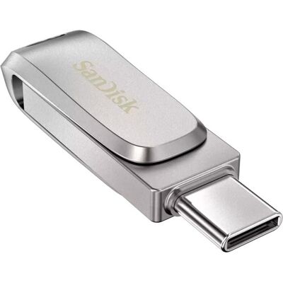 SanDisk Ultra Dual Drive Luxe 64 GB (silber, USB-A 3.2 Gen 1, USB-C 3.2 Gen 1) SanDisk Ultra Dual Drive Luxe 64 GB (silber, USB-A 3.2 Gen 1, USB-C 3.2 Gen 1)