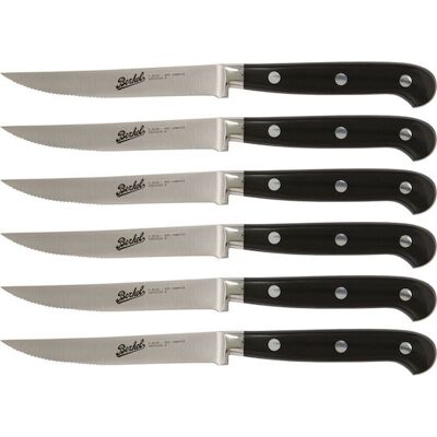 Berkel Adhoc Glossy Black 6-Piece Serrated Steak Knife Set Berkel Adhoc Glossy Black 6-Piece Serrated Steak Knife Set