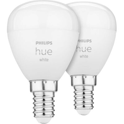 Philips Hue LED Bulb E14 2-Pack Set 5.7W 470lm White Finish Philips Hue LED Bulb E14 2-Pack Set 5.7W 470lm White Finish