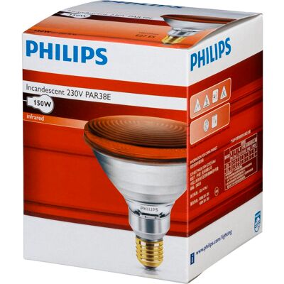 Philips infrared lamp PAR38 IR 150W E27 230V Red Philips infrared lamp PAR38 IR 150W E27 230V Red