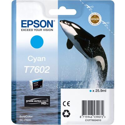 Epson T7602 Cyan Ink Cartridge Epson T7602 Cyan Ink Cartridge