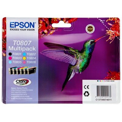 Epson CLARIA Multipack T080 Ink Cartridges T0807 Epson CLARIA Multipack T080 Ink Cartridges T0807