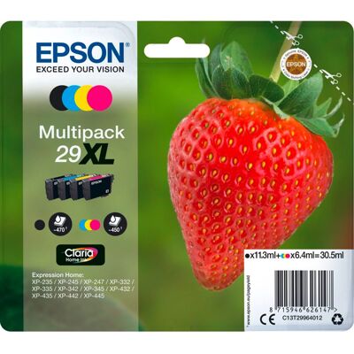 Epson Claria Home Multipack 29XL Ink Cartridges BK/C/M/Y T2996 Epson Claria Home Multipack 29XL Ink Cartridges BK/C/M/Y T2996