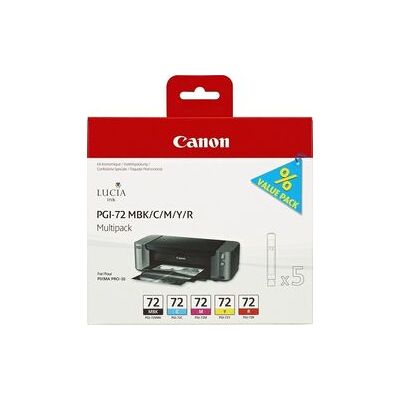 Canon PGI-72 Multipack Ink Cartridges - Matte Black, Cyan, Magenta, Yellow, Red Canon PGI-72 Multipack Ink Cartridges - Matte Black, Cyan, Magenta, Yellow, Red