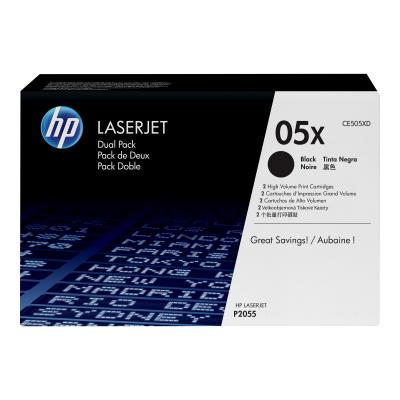 HP Cartridge No. 05X (CE505XD) Dual Pack Black HP Cartridge No. 05X (CE505XD) Dual Pack Black