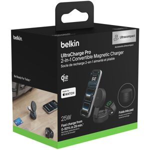 Belkin UltraCharge 25W Qi2 Magnetic 2-in-1 Charger in Dark Gray WIZ043kqCH Belkin UltraCharge 25W Qi2 Magnetic 2-in-1 Charger in Dark Gray WIZ043kqCH