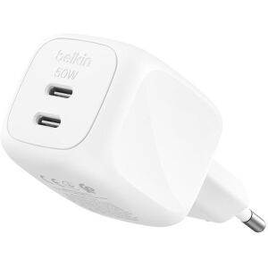 Belkin Φορτιστής Χωρίς Καλώδιο με 2 Θύρες USB-C και Καλώδιο USB-C 50W Power Delivery Λευκός (WCH019kqWH) Belkin Φορτιστής Χωρίς Καλώδιο με 2 Θύρες USB-C και Καλώδιο USB-C 50W Power Delivery Λευκός (WCH019kqWH)
