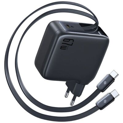 Baseus EnerCore CJ21 Charger Retractable 3C 67W EU, Black Baseus EnerCore CJ21 Charger Retractable 3C 67W EU, Black