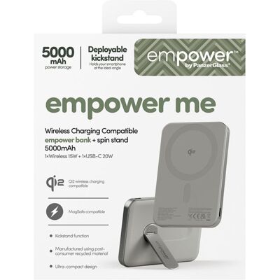 PanzerGlass empower Powerbank w. Spin Stand 5000mAh Titanium PanzerGlass empower Powerbank w. Spin Stand 5000mAh Titanium