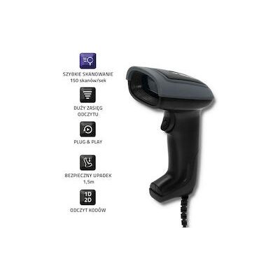 Qoltec 50863 Wired QR & BARCODE Scanner USB Qoltec 50863 Wired QR & BARCODE Scanner USB