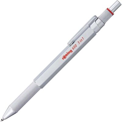 rotring 600 Multipen 3in1 silver Fine-lead Pen, Ball Pen blue/red rotring 600 Multipen 3in1 silver Fine-lead Pen, Ball Pen blue/red