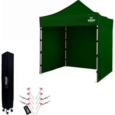 BRIMO Ψαλιδωτό κιόσκι 2x2 μ, Χάλυβας Επαγγελματικός εξοπλισμός Συναρμολογείται σε 45 δευτερόλεπτα. - με 3 τοίχους - Πράσινο 70% πολυεστέρας, 30% PVC BRIMO Ψαλιδωτό κιόσκι 2x2 μ, Χάλυβας Επαγγελματικός εξοπλισμός Συναρμολογείται σε 45 δευτερόλεπτα. - με 3 τοίχους - Πράσινο 70% πολυεστέρας, 30% PVC