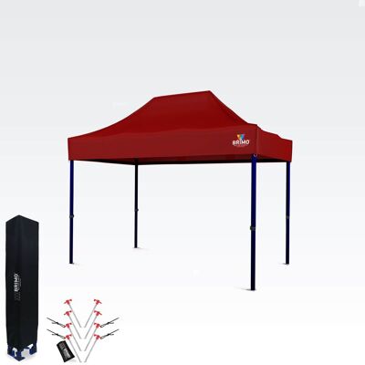 BRIMO - Gazebo da giardino 2x3m - Κόκκινο - 8 πασσάλους - Κήπος υπόστεγο BRIMO - Gazebo da giardino 2x3m - Κόκκινο - 8 πασσάλους - Κήπος υπόστεγο
