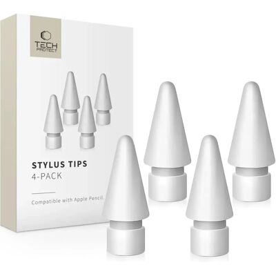 Tech-Protect Stylus Tips 4-Pack Apple Pencil – White Tech-Protect Stylus Tips 4-Pack Apple Pencil – White