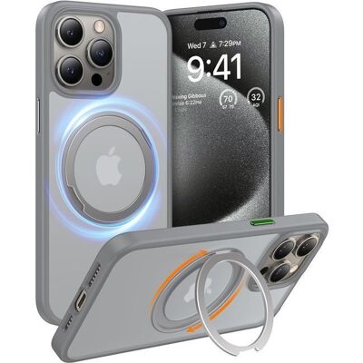 Θήκη Torras Ostand Pro MagSafe Kickstand Titanium Grey iPhone 15 Pro Θήκη Torras Ostand Pro MagSafe Kickstand Titanium Grey iPhone 15 Pro