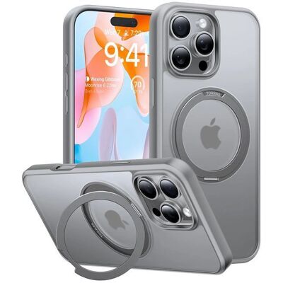 Θήκη Torras Ostand Pro MagSafe Kickstand Clear Grey iPhone 16 Pro Max Θήκη Torras Ostand Pro MagSafe Kickstand Clear Grey iPhone 16 Pro Max