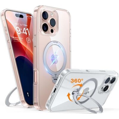 Θήκη Torras Ostand Spin MagSafe Kickstand Clear iPhone 16 Pro Max Θήκη Torras Ostand Spin MagSafe Kickstand Clear iPhone 16 Pro Max