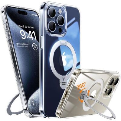 Θήκη Torras Ostand Spin MagSafe Kickstand Clear iPhone 15 Pro Max Θήκη Torras Ostand Spin MagSafe Kickstand Clear iPhone 15 Pro Max