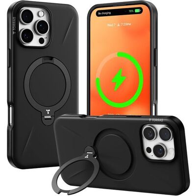 Θήκη Torras Ostand Spin Fusion MagSafe Kickstand Onyx iPhone 16 Pro Max Θήκη Torras Ostand Spin Fusion MagSafe Kickstand Onyx iPhone 16 Pro Max