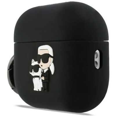 Θήκη Karl Lagerfeld Silicone Karl & Chaupette 3D Black AirPods Pro 3 Θήκη Karl Lagerfeld Silicone Karl & Chaupette 3D Black AirPods Pro 3