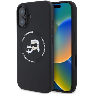 Θήκη από υγρό σιλικόνη Karl Lagerfeld για iPhone 16 - MagSafe, Μαύρο Θήκη από υγρό σιλικόνη Karl Lagerfeld για iPhone 16 - MagSafe, Μαύρο