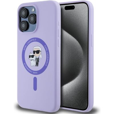 Μωβ θήκη σιλικόνης Karl Lagerfeld για iPhone 14 Pro - MagSafe Μωβ θήκη σιλικόνης Karl Lagerfeld για iPhone 14 Pro - MagSafe