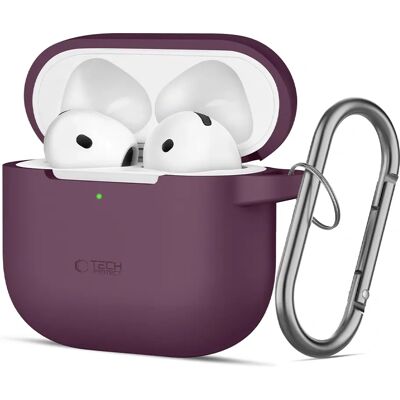 Θήκη Tech-Protect Silicone Hook Burgundy Airpods 4/5 Θήκη Tech-Protect Silicone Hook Burgundy Airpods 4/5