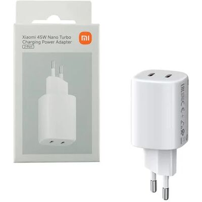 Xiaomi Nano Turbo Charge 45W Wall Charger 2x PD USB-C White Xiaomi Nano Turbo Charge 45W Wall Charger 2x PD USB-C White