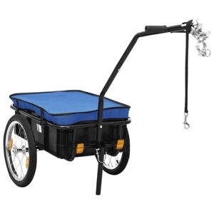 vidaXL kék acél kerékpár-utánfutó/kézi kocsi 155 x 60 x 83 cm