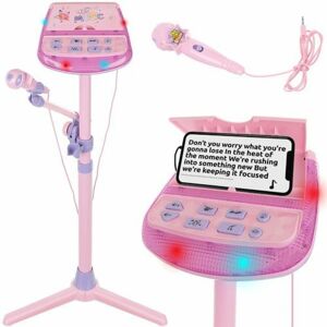 Karaoke állványon mikrofonnal - rózsaszín