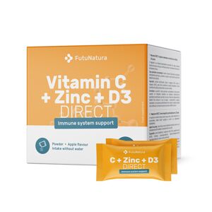FutuNatura C-vitamin 500 + Cink + D3-vitamin DIRECT, 30 tasak