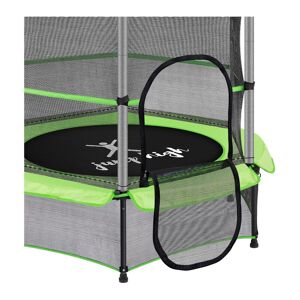 Uniprodo Gyermek trambulin - biztonsági hálóval - 140 cm - 50 kg - zöld UNI_TRAMPOLINE_01