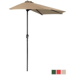 Uniprodo Félköríves napernyő - Taupe - ötszögletű - 270 x 135 cm UNI_HALFUMBRELLA_R300TA_N
