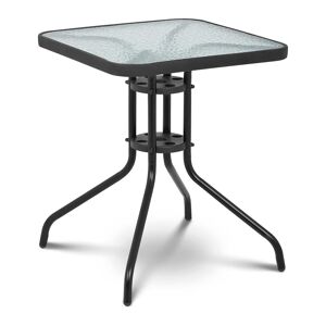 Uniprodo Kerti asztal - 60 x 60 cm - üveglap - fekete UNI_TABLE_02