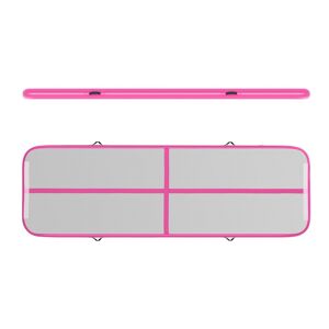 Gymrex Felfújható tornaszőnyeg - Airtrack - 300 x 100 x 10 cm - 150 kg - rózsaszín/szürke GR-ATM3