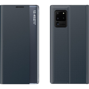 Wooze Huawei P Smart (2019) / Honor 10 Lite, Oldalra nyíló tok, stand, hívás mutatóval, vékony csíkban, Wooze Look Inside, sötétkék (107692)