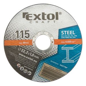 EXTOL CRAFT vágókorong acélhoz; 115×1,6×22,2mm, max. 13.300 ford/perc, (darabáras, de csak ötösével rendelhető) (106910)