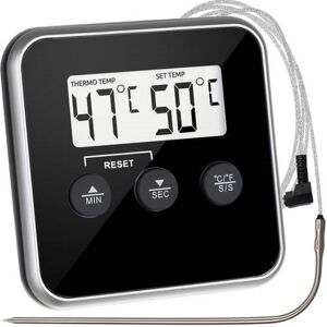 Mágneses digitális hőmérő, LCD kijelzővel és időzítővel - húsok, folyadékok hőmérsékletének mérésére (BB-19155)
