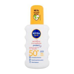 Nivea Sun Sensitive Immediate Protect+ Sun-Allergy SPF50+ 200 ml fényvédő készítmény testre uniszex Allergiás; Érzékeny és irritált