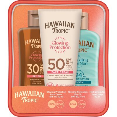 HAWAIIAN TROPIC Trio Face Cream SPF50 + Dry oil SPF 30 + After Sun Lotion utazó szett HAWAIIAN TROPIC Trio Face Cream SPF50 + Dry oil SPF 30 + After Sun Lotion utazó szett