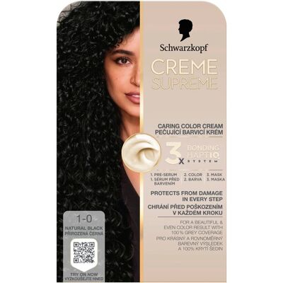 Schwarzkopf Creme Supreme 1-0 Természetes fekete, 60 ml Schwarzkopf Creme Supreme 1-0 Természetes fekete, 60 ml